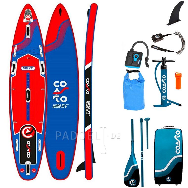 SUP COASTO TURBO 12'6 mit Paddel - aufblasbares Stand Up Paddle Board