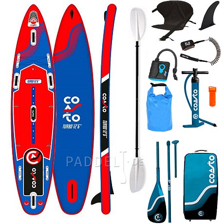 SUP COASTO TURBO 12'6 mit Paddel - aufblasbares Stand Up Paddle Board