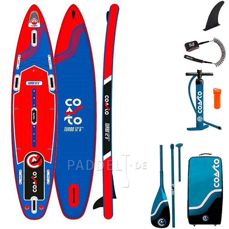 SUP COASTO TURBO 12'6 mit Paddel - aufblasbares Stand Up Paddle Board