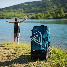 AQUA MARINA Premium 90l Rucksack mit Rollen für SUP Boards - blau