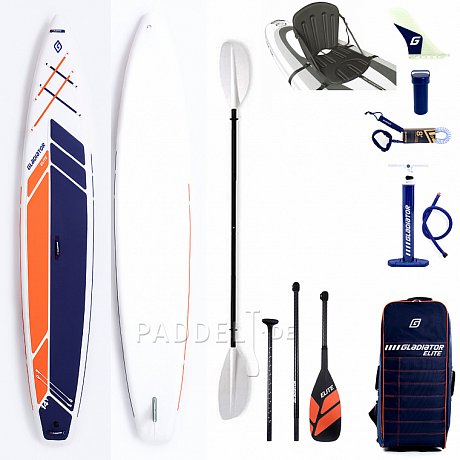 SUP GLADIATOR ELITE 14' Touring mit Karbon Paddel - aufblasbares Stand Up Paddle Board