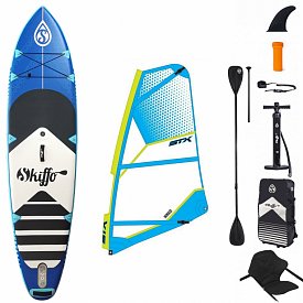 SUP SKIFFO SMU 10'4 COMBO incl. Segel - aufblasbares Stand Up Paddle Board, Windsurfboard und Kajak