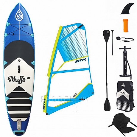 SUP SKIFFO SMU 10'4 COMBO incl. Segel - aufblasbares Stand Up Paddle Board, Windsurfboard und Kajak