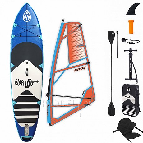 SUP SKIFFO SMU 10'4 COMBO incl. Segel - aufblasbares Stand Up Paddle Board, Windsurfboard und Kajak