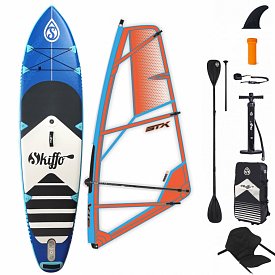 SUP SKIFFO SMU 10'4 COMBO incl. Segel - aufblasbares Stand Up Paddle Board, Windsurfboard und Kajak