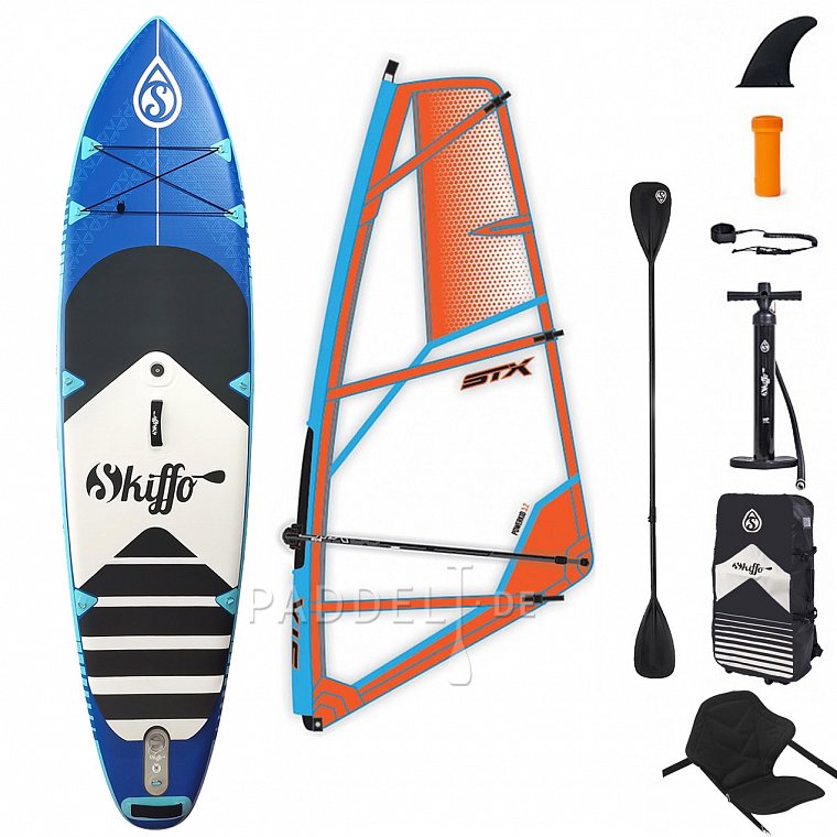 SUP SKIFFO SMU 10'4 COMBO - aufblasbares Stand Up Paddle Board, Windsurfboard und Kajak