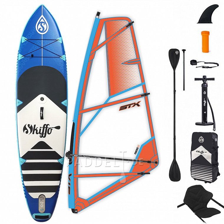 SUP SKIFFO SMU 10'4 COMBO - aufblasbares Stand Up Paddle Board, Windsurfboard und Kajak