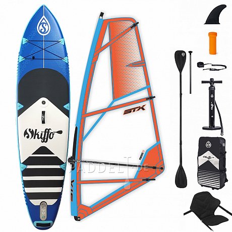 SUP SKIFFO SMU 10'4 COMBO incl. Segel - aufblasbares Stand Up Paddle Board, Windsurfboard und Kajak