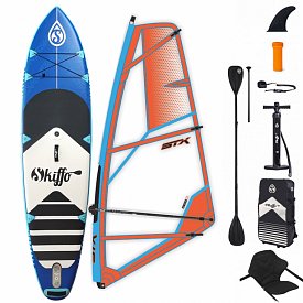 SUP SKIFFO SMU 10'4 COMBO incl. Segel - aufblasbares Stand Up Paddle Board, Windsurfboard und Kajak