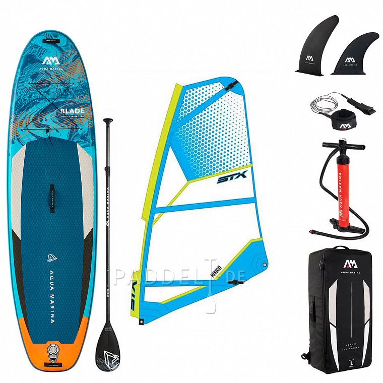 SUP AQUA MARINA Blade 10'6 Modell 2022 - aufblasbares Stand Up Paddle Board mit Windsurf-Option