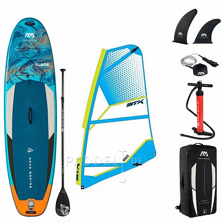 SUP AQUA MARINA Blade 10'6 Modell 2022/2023 incl. Segel - aufblasbares Stand Up Paddle Board mit Windsurf-Option