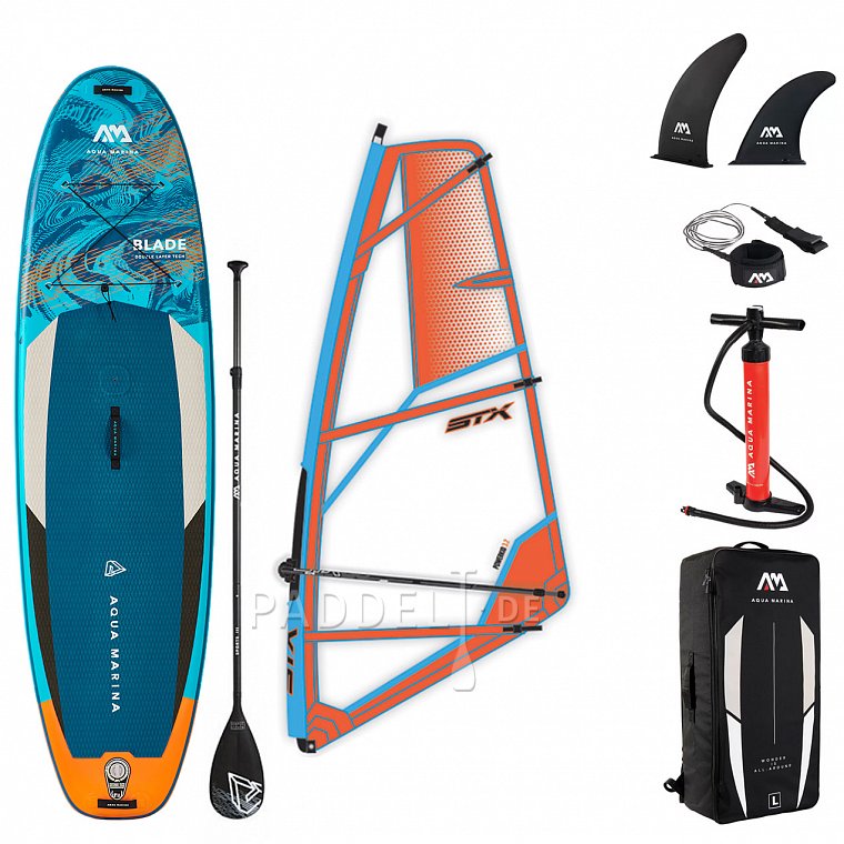 SUP AQUA MARINA Blade 10'6 Modell 2022 - aufblasbares Stand Up Paddle Board mit Windsurf-Option