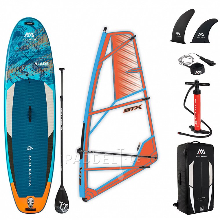 SUP AQUA MARINA Blade 10'6 Modell 2022 - aufblasbares Stand Up Paddle Board mit Windsurf-Option