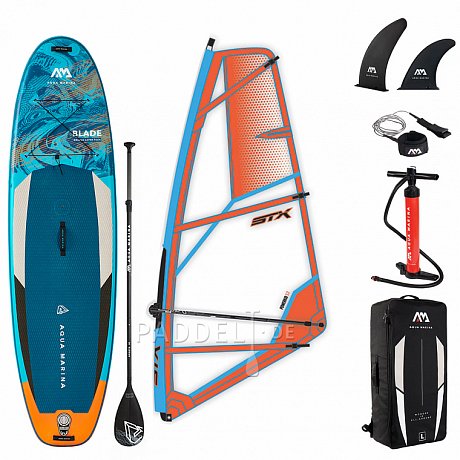 SUP AQUA MARINA Blade 10'6 Modell 2022/2023 incl. Segel - aufblasbares Stand Up Paddle Board mit Windsurf-Option