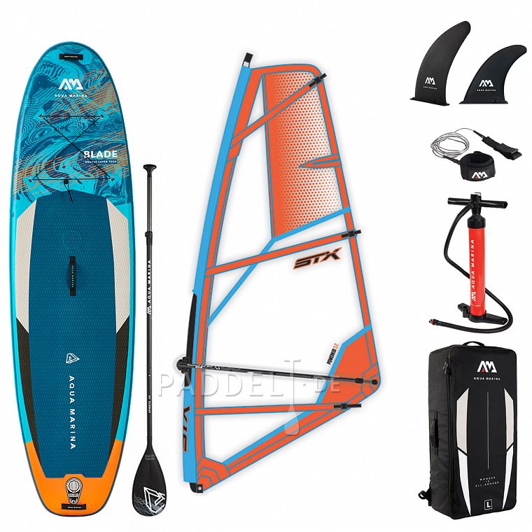 SUP AQUA MARINA Blade 10'6 Modell 2022 - aufblasbares Stand Up Paddle Board mit Windsurf-Option