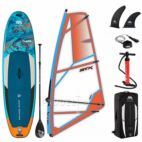 SUP AQUA MARINA Blade 10'6 Modell 2022/2023 incl. Segel - aufblasbares Stand Up Paddle Board mit Windsurf-Option