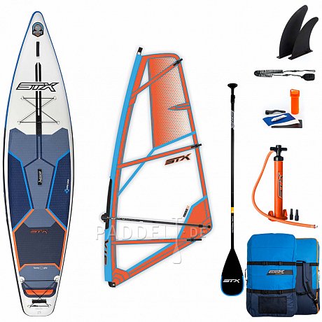 STX WS Tourer 11'6 WindSUP mit Paddel incl. Segel - aufblasbares Stand Up Paddle Board und Windsurfboard 2022