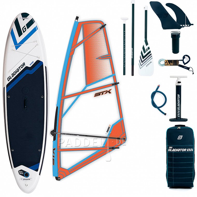 SUP GLADIATOR WindSUP 10'7  SC - aufblasbares Stand Up Paddle Board mit Windsurf Option