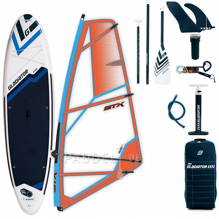 SUP GLADIATOR WindSUP 10'7  SC - aufblasbares Stand Up Paddle Board mit Windsurf Option