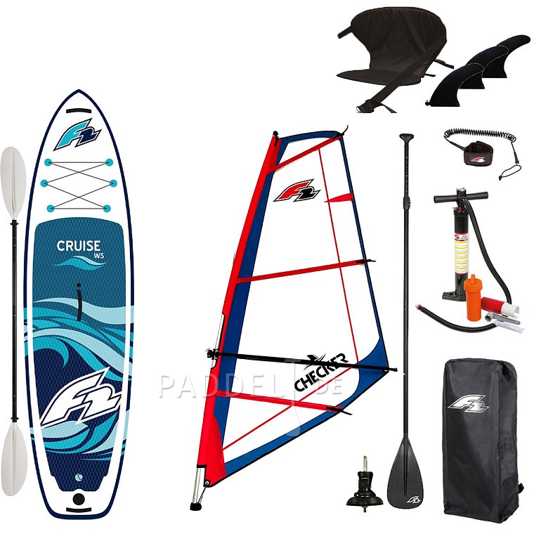 SUP F2 CRUISE WINDSURF 10'6 TEAM TURQUISE incl. Segel - aufblasbares Stand Up Paddle Board und Windsurfboard