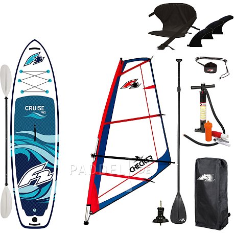 SUP F2 CRUISE WINDSURF 10'6 TEAM TURQUISE incl. Segel - aufblasbares Stand Up Paddle Board und Windsurfboard