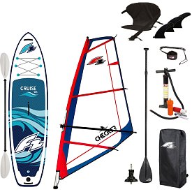 SUP F2 CRUISE WINDSURF 10'6 TEAM TURQUISE incl. Segel - aufblasbares Stand Up Paddle Board und Windsurfboard