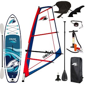 SUP F2 CRUISE WINDSURF 10'6 TEAM TURQUISE incl. Segel - aufblasbares Stand Up Paddle Board und Windsurfboard