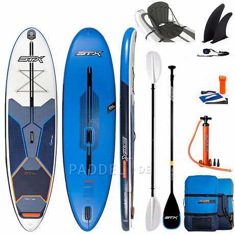 SUP STX WS Hybrid Freeride 10’6 x 32 mit Paddel - aufblasbares Stand Up Paddle Board und WindSUP 2022