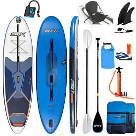 SUP STX WS Hybrid Freeride 10’6 x 32 mit Paddel - aufblasbares Stand Up Paddle Board und WindSUP 2022