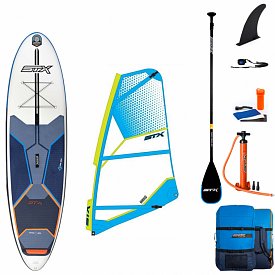 SUP STX WS Hybrid Freeride 10’6 x 32 mit Paddel incl. Segel - aufblasbares Stand Up Paddle Board und WindSUP 2022