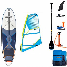 SUP STX WS Hybrid Freeride 10’6 x 32 mit Paddel incl. Segel - aufblasbares Stand Up Paddle Board und WindSUP 2022