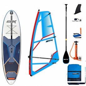 SUP STX WS Hybrid Freeride 10’6 x 32 mit Paddel incl. Segel - aufblasbares Stand Up Paddle Board und WindSUP 2022