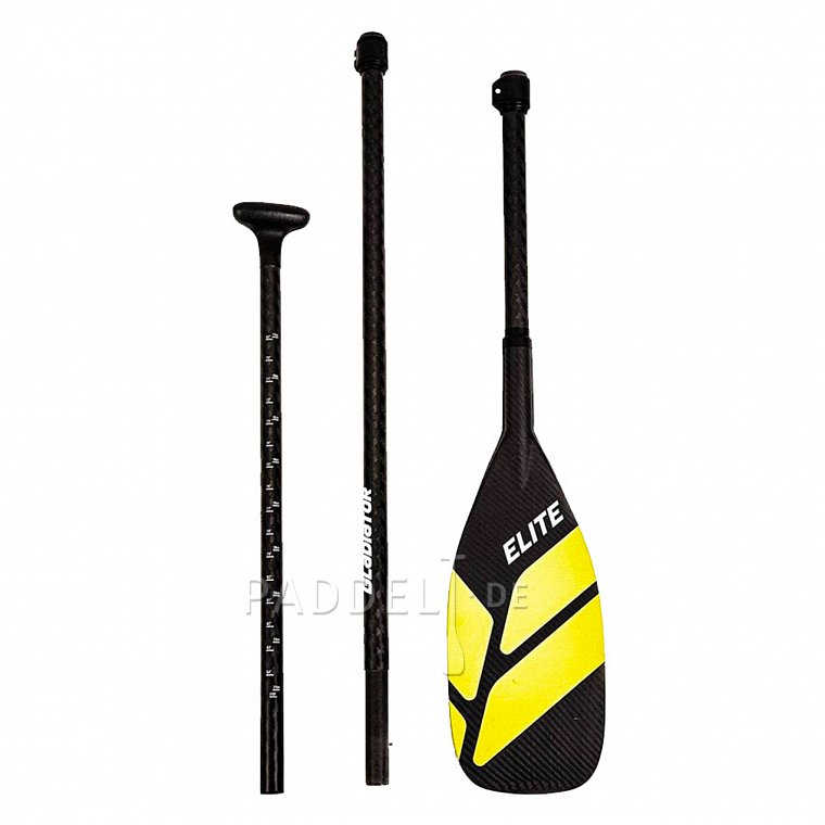 Pádlo GLADIATOR ELITE YELLOW karbonové 3-dílné nastavitelné pro paddleboard