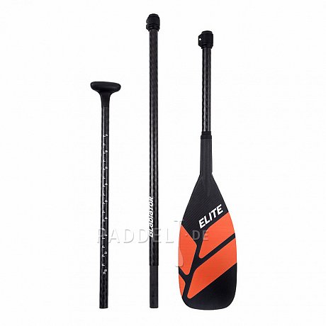 GLADIATOR ELITE RED Karbon 3-teiliges verstellbares SUP Paddel