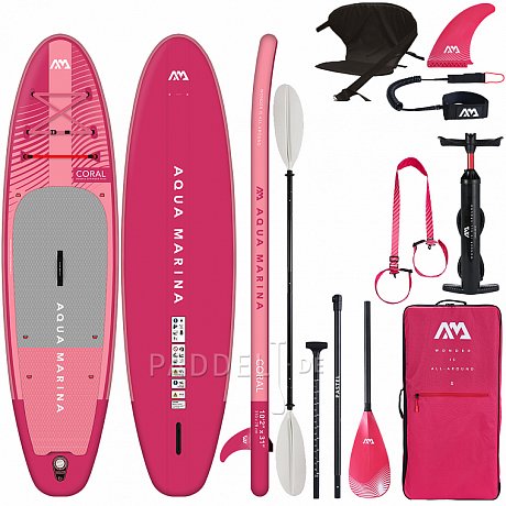 SUP AQUA MARINA CORAL 10'2" RASPBERRY Modell 2023 - aufblasbares Stand Up Paddle Board