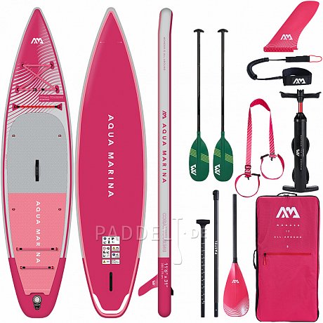 SUP AQUA MARINA CORAL TOURING 11'6" RASPBERRY Modell 2023 - aufblasbares Stand Up Paddle Board