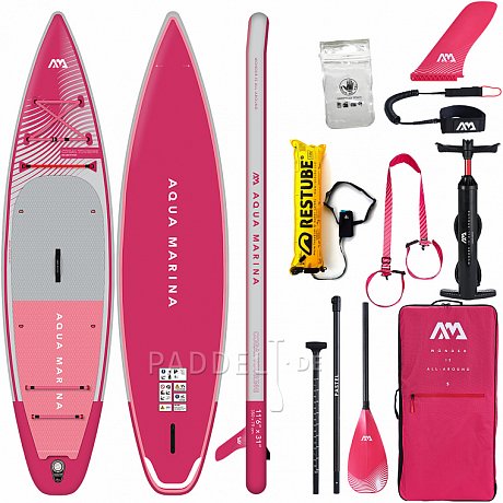 SUP AQUA MARINA CORAL TOURING 11'6" RASPBERRY Modell 2023 - aufblasbares Stand Up Paddle Board