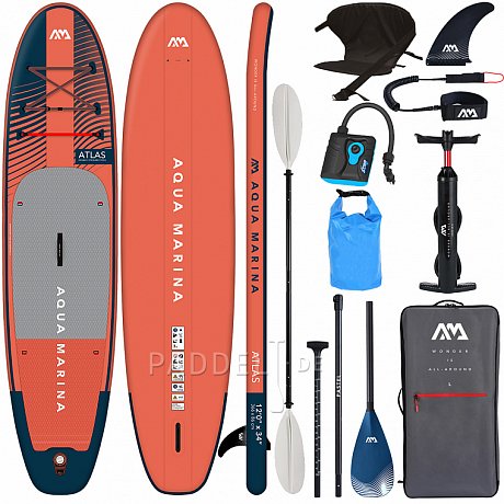 SUP AQUA MARINA ATLAS 12'0" Modell 2023 - aufblasbares Stand Up Paddle Board