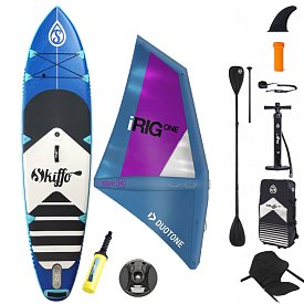 SUP SKIFFO SMU 10'4 COMBO incl. aufblasbarem Segel - aufblasbares Stand Up Paddle Board, Windsurfboard und Kajak