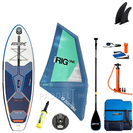 SUP STX Hybrid Junior Cruiser 8' mit Paddel incl. aufblasbarem Segel - aufblasbares Stand Up Paddle Board und WindSUP