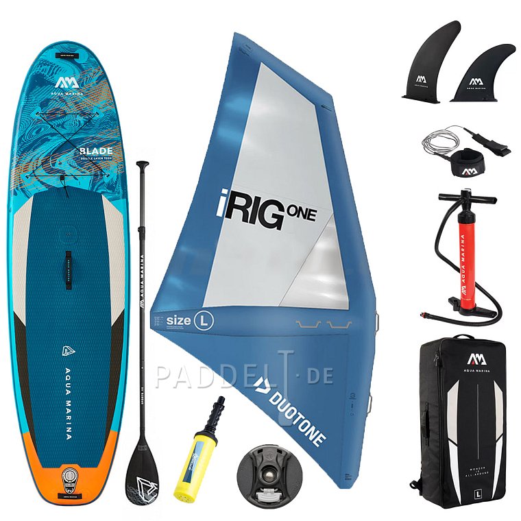 SUP AQUA MARINA Blade 10'6 Modell 2022 incl. aufblasbarem Segel - aufblasbares Stand Up Paddle Board mit Windsurf-Option