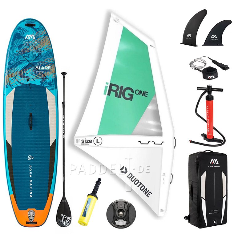 SUP AQUA MARINA Blade 10'6 incl. aufblasbarem Segel - aufblasbares Stand Up Paddle Board mit Windsurf-Option