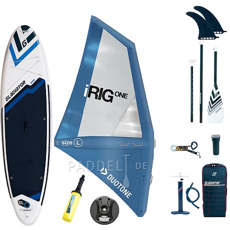 SUP GLADIATOR WindSUP 10'7 SC incl. aufblasbarem Segel - aufblasbares Stand Up Paddle Board mit Windsurf-Option