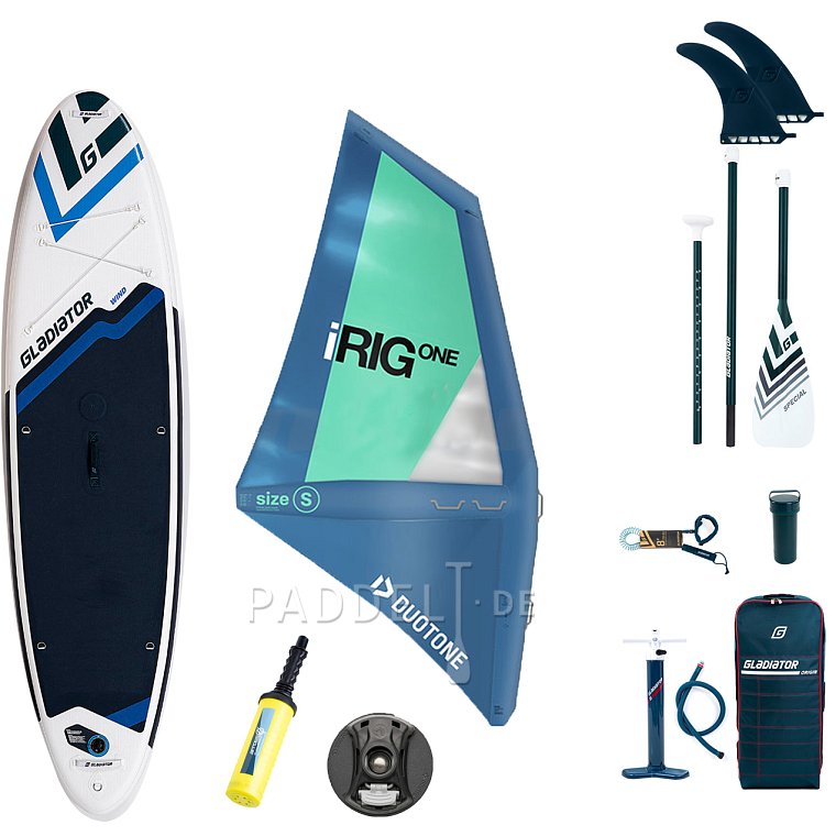 SUP GLADIATOR WindSUP 10'7 SC incl. aufblasbarem Segel - aufblasbares Stand Up Paddle Board mit Windsurf-Option