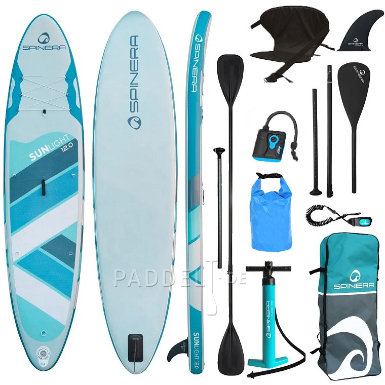 SUP SPINERA Sun Light 12'0 - aufblasbares Stand Up Paddle Board - Variante:  Grund-Set