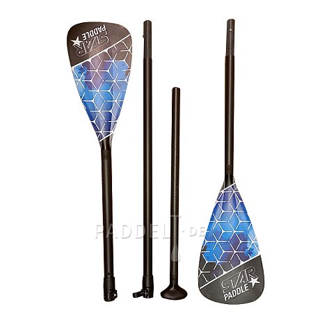 Paddel STAR Race Carbon 2v1 Combo 4D - 4-teiliges verstellbares Paddel für SUP und Kajak