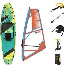 WindSUP HYDRO FORCE FREESOUL COMBO 11'2 Modell 2023 incl. STX PowerKid Segel - aufblasbares Stand Up Paddle Board mit Windsurf Opt