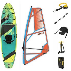 WindSUP HYDRO FORCE FREESOUL COMBO 11'2 Modell 2023 incl. STX PowerKid Segel - aufblasbares Stand Up Paddle Board mit Windsurf Opt