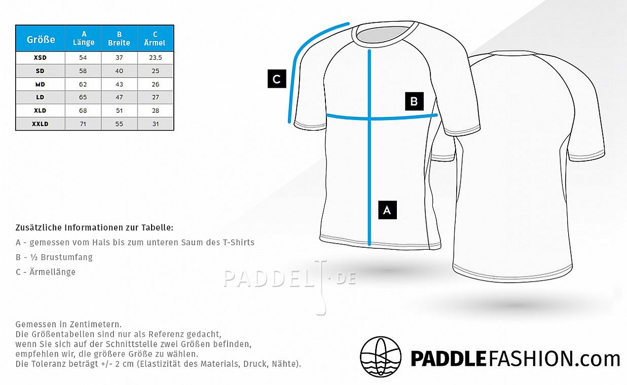 T-Shirt Damen PADDLEBOARDING LIGHT BLUE lycra kurzarm