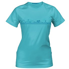 T-Shirt Damen PADDLEBOARDING LIGHT BLUE lycra kurzarm